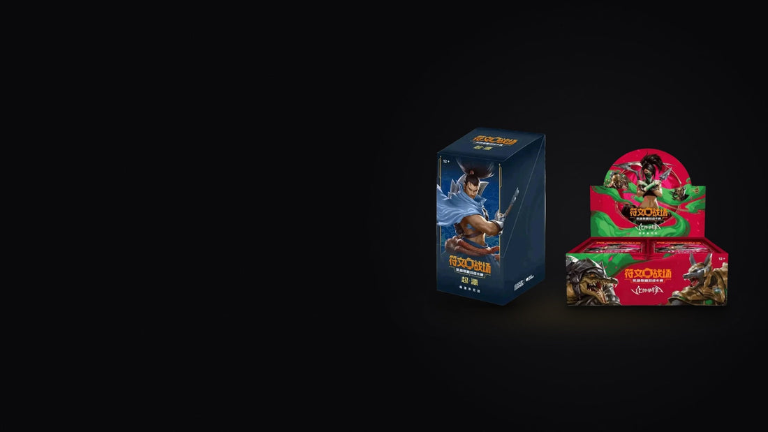 Simplified Chinese Riftbound Origins and Vendetta booster displays available from Yordle UK.