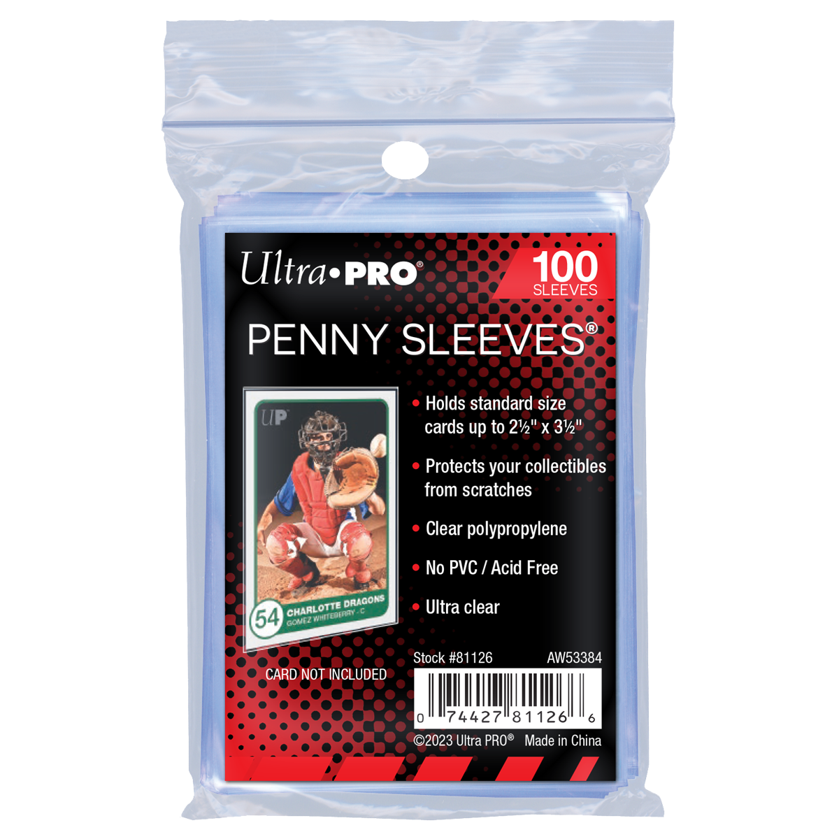 Ultra PRO Penny Sleeves 2.5in x 3.5in Soft Trading Card Protectors (100)