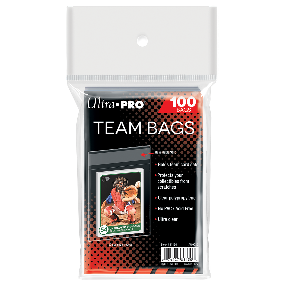 Ultra PRO Resealable Team Bags (100)