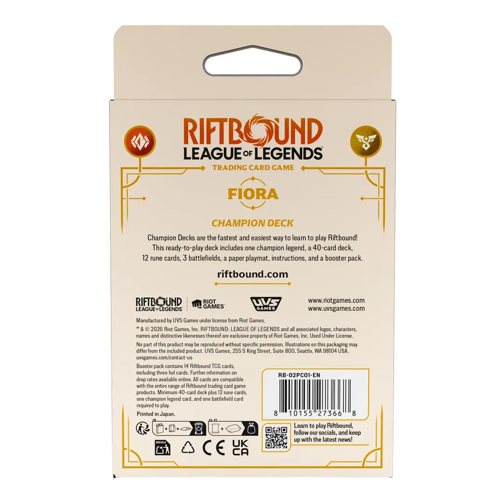 Riftbound Spiritforged Fiora Champion Deck (League of Legends TCG)