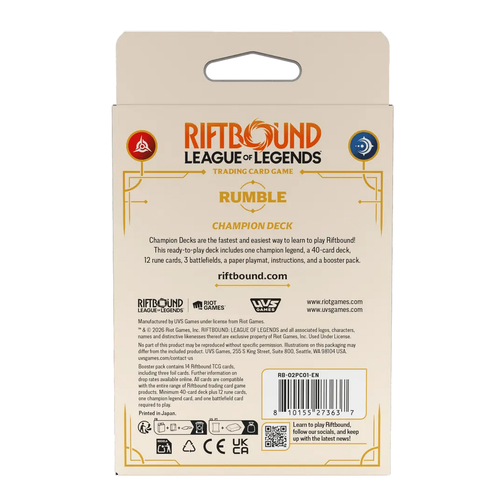 Riftbound Spiritforged Rumble Champion Deck (League of Legends TCG)